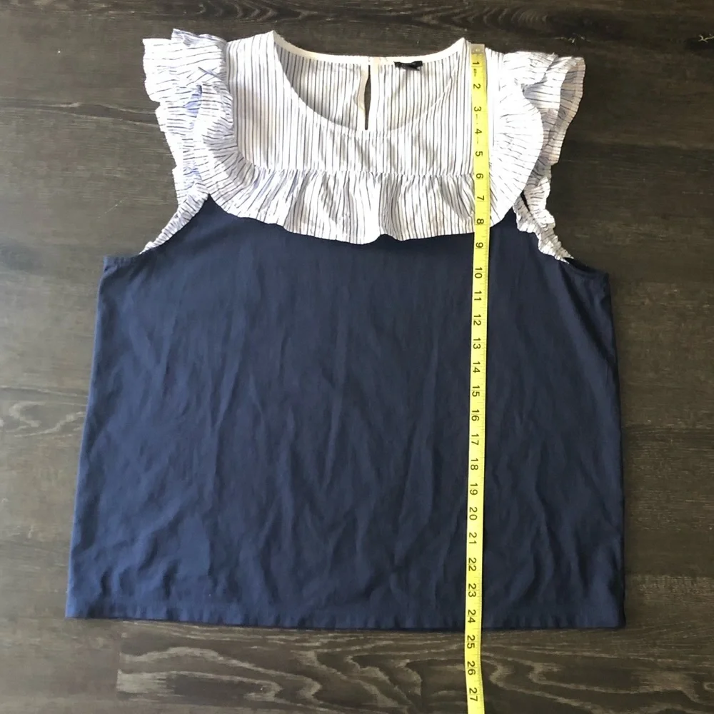 J. Crew Striped Ruffles Top